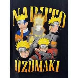 Naruto Shippuden Anime T-Shirt M Men’s Black Uzumaki Y2K Graphic Manga Tee